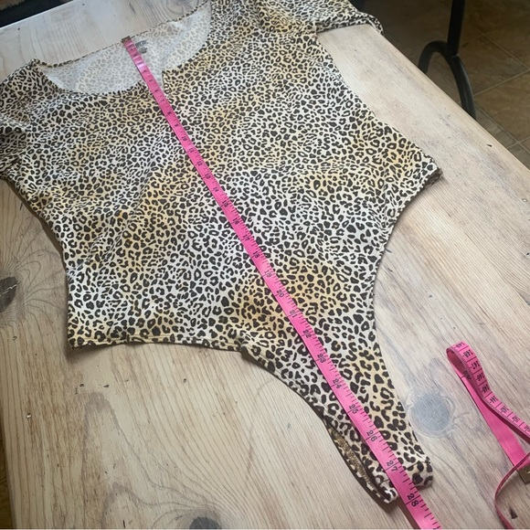 Pink Victoria’s Secret Animal Print Long Sleeve Thong Bodysuit - Picture 8 of 11